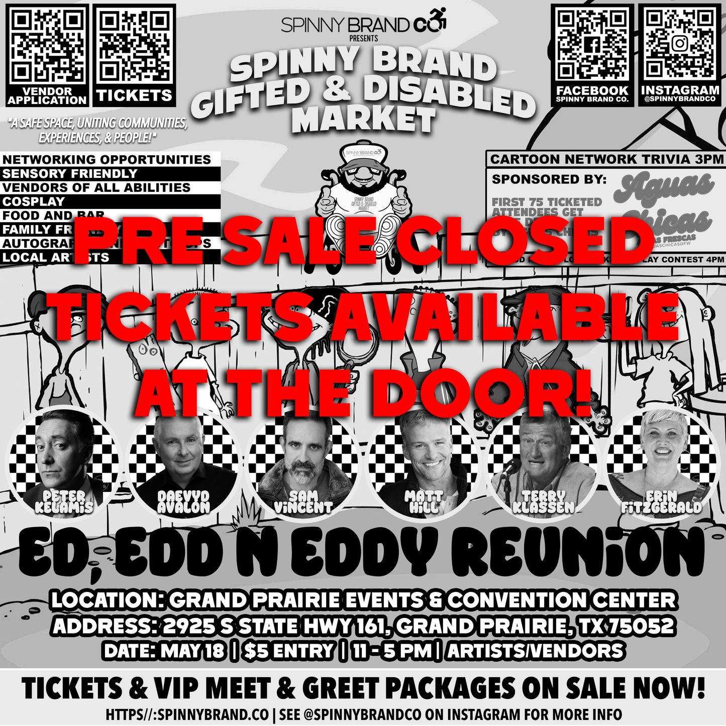 General Admission to the May Spinny Brand Gifted & Disabled Market Featuring Cast of Ed, Edd N Eddy