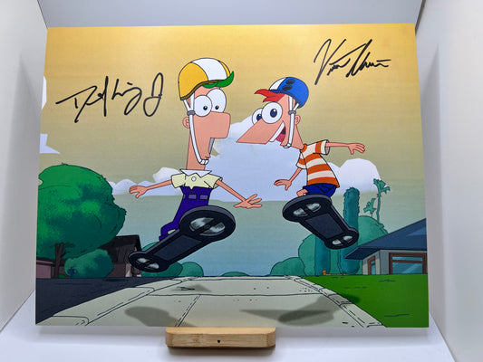 Phineas and Ferb Autograph Signed by Vincent Martella and David Errigo Jr